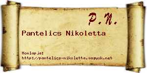 Pantelics Nikoletta névjegykártya