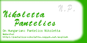 nikoletta pantelics business card